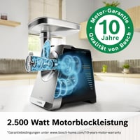 Mlynček na mäso Bosch MultiPower MFWS840M Serie 8, 2500 W, 3 dierované kotúče (3/4,5/8 mm), nehrdzavejúca oceľ, vhodný do umývačky riadu, čierny 4