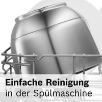 Bol inox Bosch MUZ5ER2 3,9 L - pentru roboți de bucătărie Serie 4, lavabil în mașina de spălat vase, capacitate max. 2,7 kg aluat 5