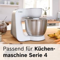 Bol inox Bosch MUZ5ER2 3,9 L - pentru roboți de bucătărie Serie 4, lavabil în mașina de spălat vase, capacitate max. 2,7 kg aluat 3