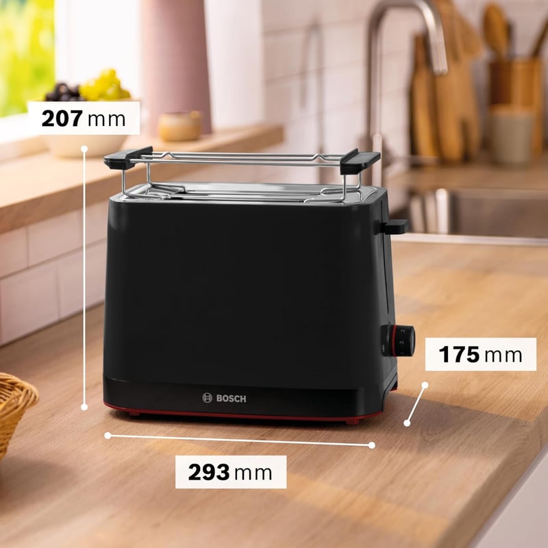 Bosch MyMoment TAT3M123 Kompakt Kenyérpirító Rozsdamentes Fekete 800W