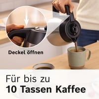Cafetieră cu filtru Bosch MyMoment TKA6M273 cu cană termos 1 l, 8-12 cești, sistem anti-picurare, program de decalcifiere, 1200 W, negru mat 4