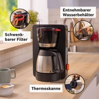 Cafetieră cu filtru Bosch MyMoment TKA6M273 cu cană termos 1 l, 8-12 cești, sistem anti-picurare, program de decalcifiere, 1200 W, negru mat 3