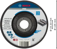 Bosch PRO Fémvágó Tárcsa 125 x 2,5 x 22,23 mm Süllyesztett Sarokcsiszoló Vágókorong Fémhez 2