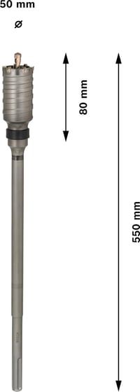 Korunkový vrták Bosch PRO SDS max-5 do betónu, priemer 50 mm, jednodielny, upínanie SDS-max pre vŕtacie kladivá 5