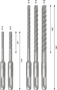 Sada vrtákov do betónu a kameňa Bosch Professional SDS plus-5X, 5-dielna súprava, Ø 5-10 mm, súprava príklepových vrtákov 3