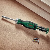 Șurubelniță cu clichet Bosch cu set de biți, set de 12 piese, verde, cu suport magnetic pentru biți, cuplu ridicat, ediția Amazon 6