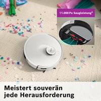 Robotický vysávač Bosch Spotless+ BCRD1W s funkciou mopovania, sací výkon 11 000 Pa, vyprázdňovacia stanica, navigácia Smart Vision, ovládanie cez aplikáciu, biela 5