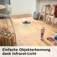 Robotický vysávač Bosch Spotless+ BCRD1W s funkciou mopovania, sací výkon 11 000 Pa, vyprázdňovacia stanica, navigácia Smart Vision, ovládanie cez aplikáciu, biela 8