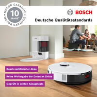 Robotický vysávač Bosch Spotless+ BCRD1W s funkciou mopovania, sací výkon 11 000 Pa, vyprázdňovacia stanica, navigácia Smart Vision, ovládanie cez aplikáciu, biela 9