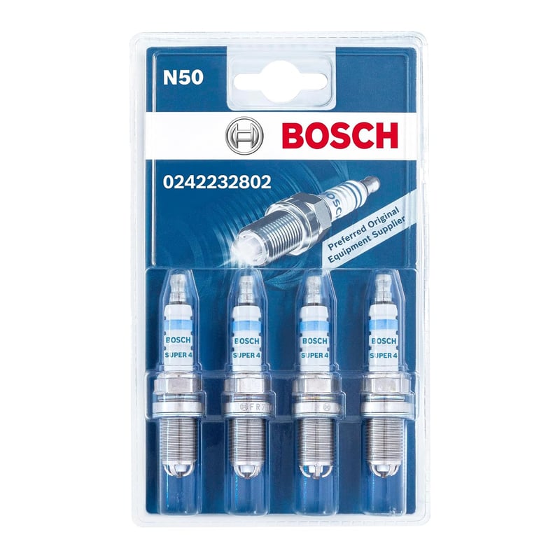 Zapaľovacia sviečka Bosch Super FR78X, sada 4 ks (0242232802, N50) – Pre osobné automobily