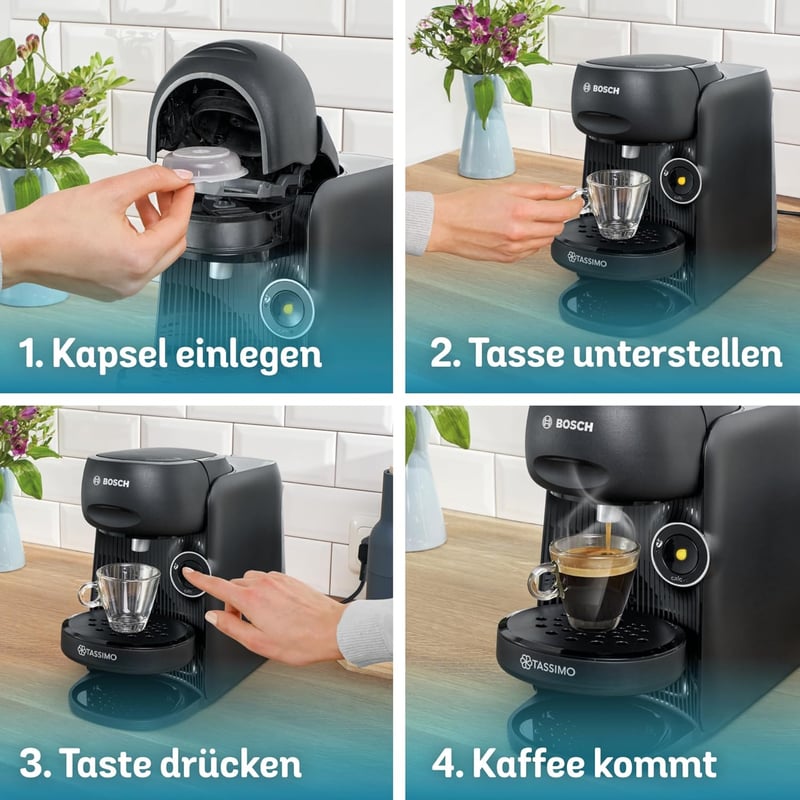 Bosch Tassimo Finesse TAS162E kapszulás kávéfőző 70 itallal, fekete