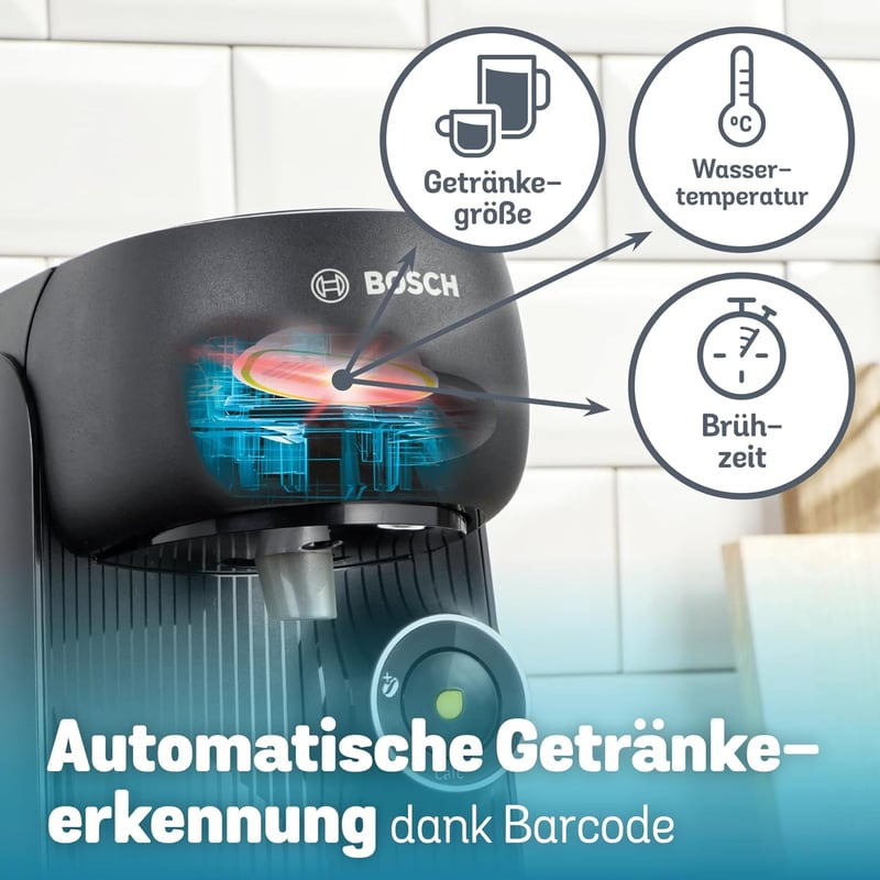 Bosch Tassimo Finesse TAS162E kapszulás kávéfőző 70 itallal, fekete