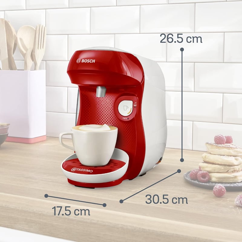 Bosch Tassimo Happy TAS1006 Automata Kávéfőző 70 Ital Fehér/Bordó