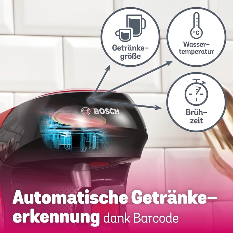 Bosch Tassimo Happy TAS103E kapszulás kávéfőző 70+ ital piros-fekete