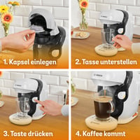 Kapsulový kávovar Bosch Tassimo TAS114E Style Friendly, 70+ nápojov, OneTouch, Intellibrew, kompaktný, 1400 W, biely 5