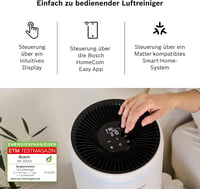 Bosch Thermotechnik Air 2000i app vezérelt légtisztító szennyezőanyagok ellen 37,5 m2-ig 3in1 szűrő szenzor alvó mód 25 dB alatt 180 m3/h 2