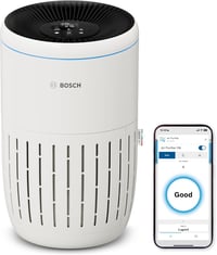 Bosch Thermotechnik Air 2000i app vezérelt légtisztító szennyezőanyagok ellen 37,5 m2-ig 3in1 szűrő szenzor alvó mód 25 dB alatt 180 m3/h 1