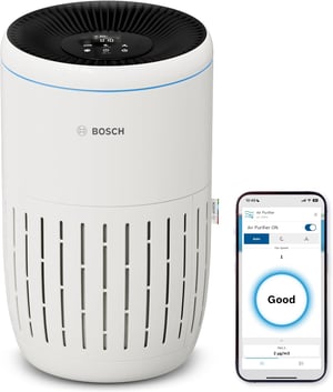 Pročišćivač zraka Bosch Thermotechnik Air 2000i s upravljanjem putem aplikacije, protiv zagađivača do 37,5 m2, 3u1 filter, senzor, noćni način rada ispod 25 dB, 180 m3/h