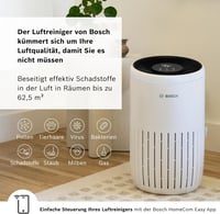 Bosch Thermotechnik Air 4000i alkalmazás vezérelt légtisztító 62,5 m2 3 az 1-ben szűrő okos szenzor éjszakai 25 dB 300 m3 óránként 2