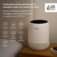 Bosch Thermotechnik Air 500 Légtisztító szennyezőanyagok ellen, akár 23 négyzetméter, 25 dB halk alvó mód, USB C, légszűrővel, 100 m3/h CADR 2