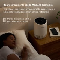 Bosch Thermotechnik Air 500 Légtisztító szennyezőanyagok ellen, akár 23 négyzetméter, 25 dB halk alvó mód, USB C, légszűrővel, 100 m3/h CADR 3