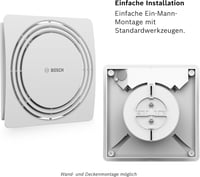 Bosch Thermotechnik W100 Fürdőszobai Ventilátor 28dB - Csendes Elszívó Penész Ellen, Villanykapcsolós Aktiválással, 75m³/h, 100mm, Fehér 5
