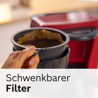 Cafetieră cu filtru Bosch TKA2M114 MyMoment, recipient din sticlă de 1,25 l, 10-15 cești, menținere la cald 40 minute, sistem anti-picurare, 1200 W, roșu mat 6