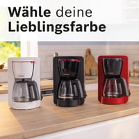 Cafetieră cu filtru Bosch TKA2M114 MyMoment, recipient din sticlă de 1,25 l, 10-15 cești, menținere la cald 40 minute, sistem anti-picurare, 1200 W, roșu mat 9
