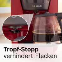 Cafetieră cu filtru Bosch TKA2M114 MyMoment, recipient din sticlă de 1,25 l, 10-15 cești, menținere la cald 40 minute, sistem anti-picurare, 1200 W, roșu mat 7
