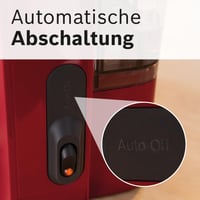 Cafetieră cu filtru Bosch TKA2M114 MyMoment, recipient din sticlă de 1,25 l, 10-15 cești, menținere la cald 40 minute, sistem anti-picurare, 1200 W, roșu mat 8