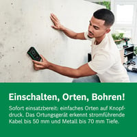 Bosch Truvo 2. generációs falszkenner - fémtárgyak és elektromos vezetékek keresője 70mm mélységig, egyszerű egygombos kezelés 4