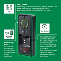 Bosch Truvo 2. generációs falszkenner - fémtárgyak és elektromos vezetékek keresője 70mm mélységig, egyszerű egygombos kezelés 5