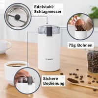 BOSCH TSM6A011W 180W Elektromos Kávéőrlő Fehér 3