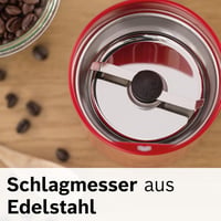 Bosch TSM6A014R Kávéőrlő Rozsdamentes Acél 180W Piros 5