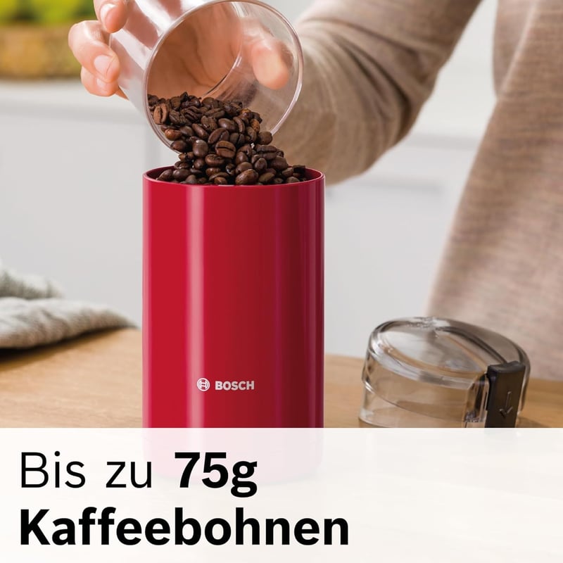 Bosch TSM6A014R Kávéőrlő Rozsdamentes Acél 180W Piros