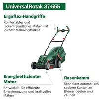 Mașină de tuns iarba electrică Bosch UniversalRotak 37-555, cu cablu, putere 555 W, pentru îngrijirea gazonului 2