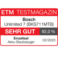 Aspirator vertical fără fir Bosch Unlimited 7 BKS711MTB, fără sac, baterie interschimbabilă, tub flexibil, filtru Hygiene, perie mini turbo, iluminare LED, alb 2