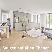 Aspirator vertical fără fir Bosch Unlimited Gen2 Series 8 BKS8214W, fără sac, autonomie 45 min, baterie interschimbabilă, perie cu LED, detectare automată a tipului de podea, alb 9