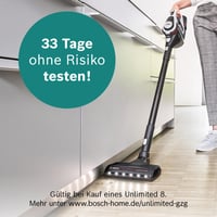 Aspirator vertical fără fir Bosch Unlimited Gen2 Series 8 BKS8214W, fără sac, autonomie 45 min, baterie interschimbabilă, perie cu LED, detectare automată a tipului de podea, alb 10