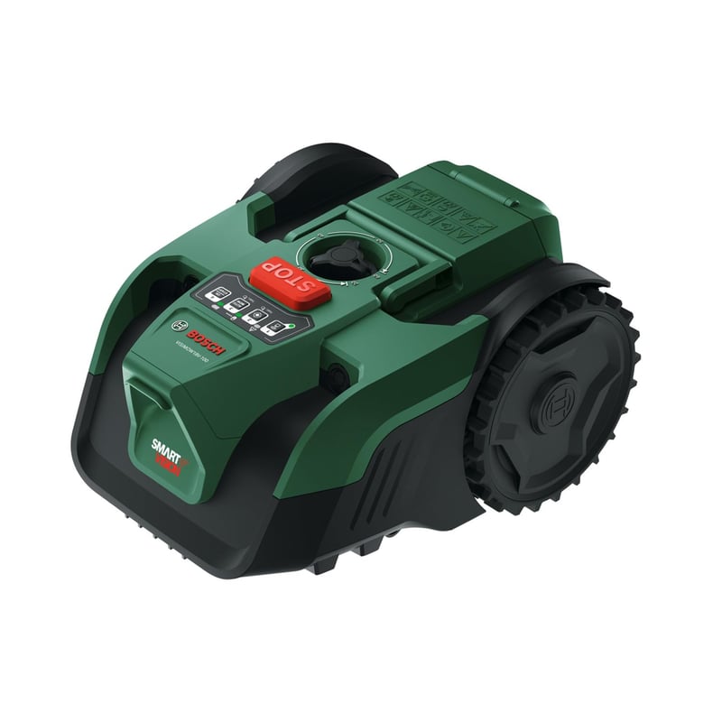 Robot de tuns iarba Bosch VISIMOW18V-100 pentru suprafețe de până la 100 m², lățime de tăiere 16 cm, înălțime de tăiere 20-60 mm, fără acumulator