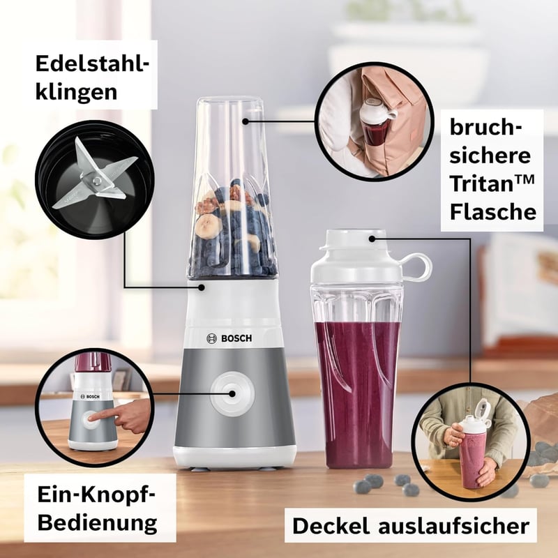 Bosch VitaPower Series 2 Mini Turmixgép 40000 rpm, 450W, ToGo Palack