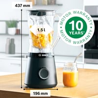 Blender Bosch VitaPower Series 4 MMB6141B, 1200 W, 30000 rpm, recipient Tritan 1,5 l, lame din oțel inoxidabil, componente compatibile cu mașina de spălat vase 2