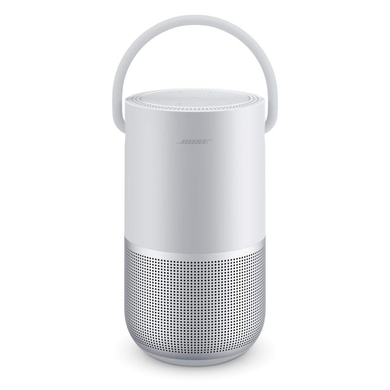 Prenosný Bluetooth reproduktor Bose Portable Home Speaker, strieborná/sivá, so zabudovaným hlasovým ovládaním Alexa, 11,9 cm