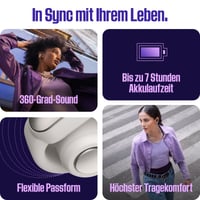 Bluetooth slúchadlá Bose Ultra Open Earbuds s technológiou OpenAudio, otvorené slúchadlá, 48-hodinová výdrž batérie, bielo-sivá 4