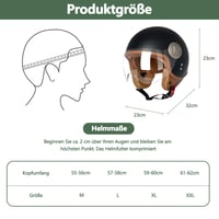 BOSERMEM otvorená jet prilba s ochrannými okuliarmi – matná čierna – veľkosť XL (obvod hlavy 59 – 60 cm) 6