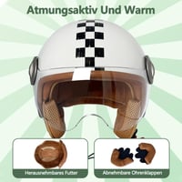 BOSERMEM otvorená jet prilba s ochrannými okuliarmi – matná čierna – veľkosť XL (obvod hlavy 59 – 60 cm) 3