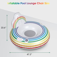 Bossvel Felfújható Úszógyűrű Felnőtteknek - Szivárvány Színű Medence Matrac, 120 cm Átmérőjű Vízi Fotel, 100 kg Teherbírással 3