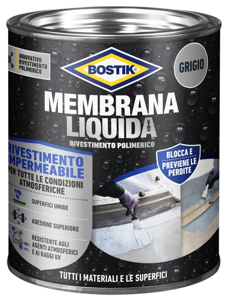 Bostik Liquid Membrane Polymer Coating Elastic Grey 1kg