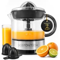 Elektrický lis na citrusy Boston Tech MasterJuicer – 700 ml, 2 nadstavce, bez BPA, nehrdzavejúca oceľ, odšťavovač pomarančov a citrónov na domáce použitie 1