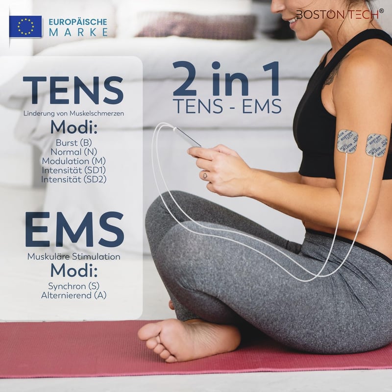 Boston Tech ME89 PRO TENS EMS készülék 7 móddal fájdalomcsillapítás és izomstimulációhoz